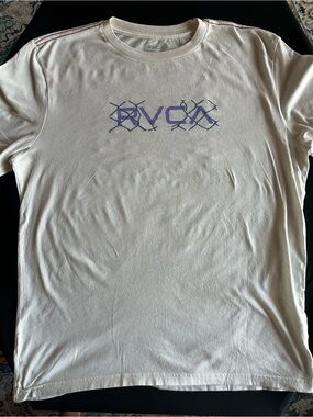 RVCA Cream Tee with Purple Graphic